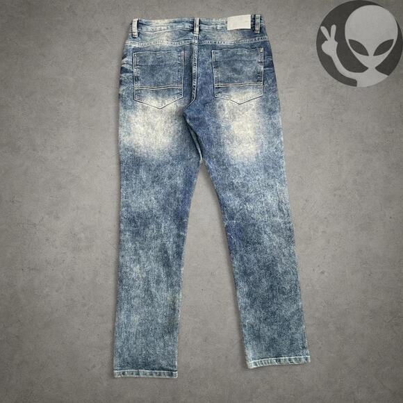 South Pole Other - South Pole Men's Skinny Jeans 32x30 Blue Acid Wash Biker Denim